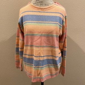Y2k Liz Claiborne orange multicolored sweater